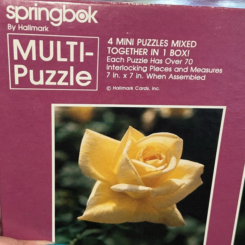 Vintage Springbok Multi Puzzle‎ A Quarter of Roses Complete Hallmark Mini 4 in 1